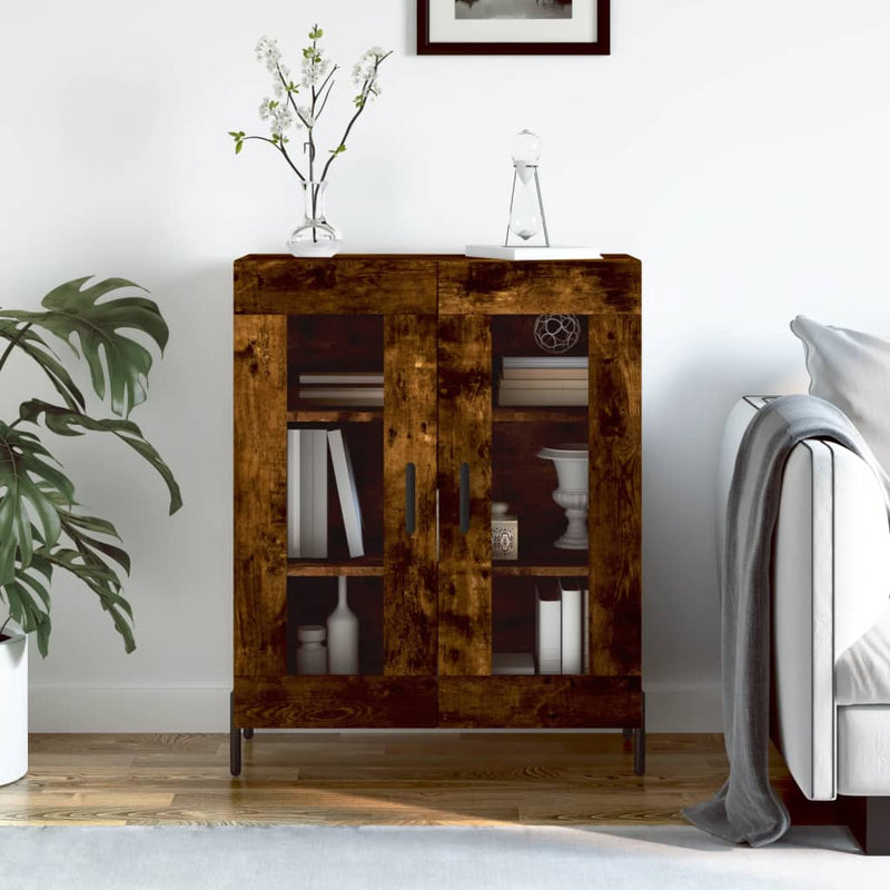 vidaXL füstös tölgy színű szerelt fa tálalószekrény 69,5 x 34 x 90 cm