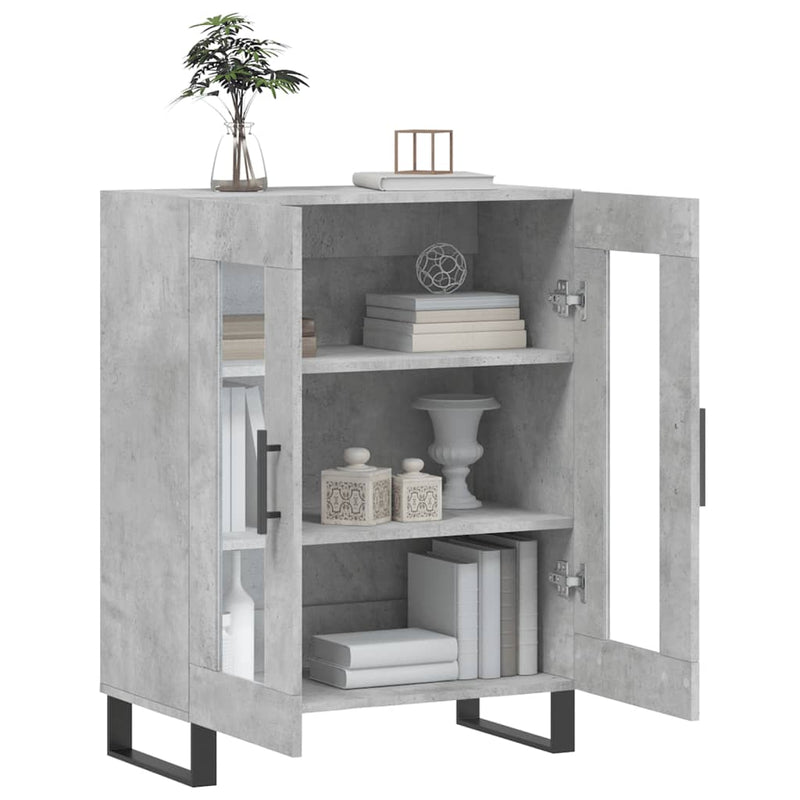 vidaXL betonszürke szerelt fa tálalószekrény 69,5 x 34 x 90 cm