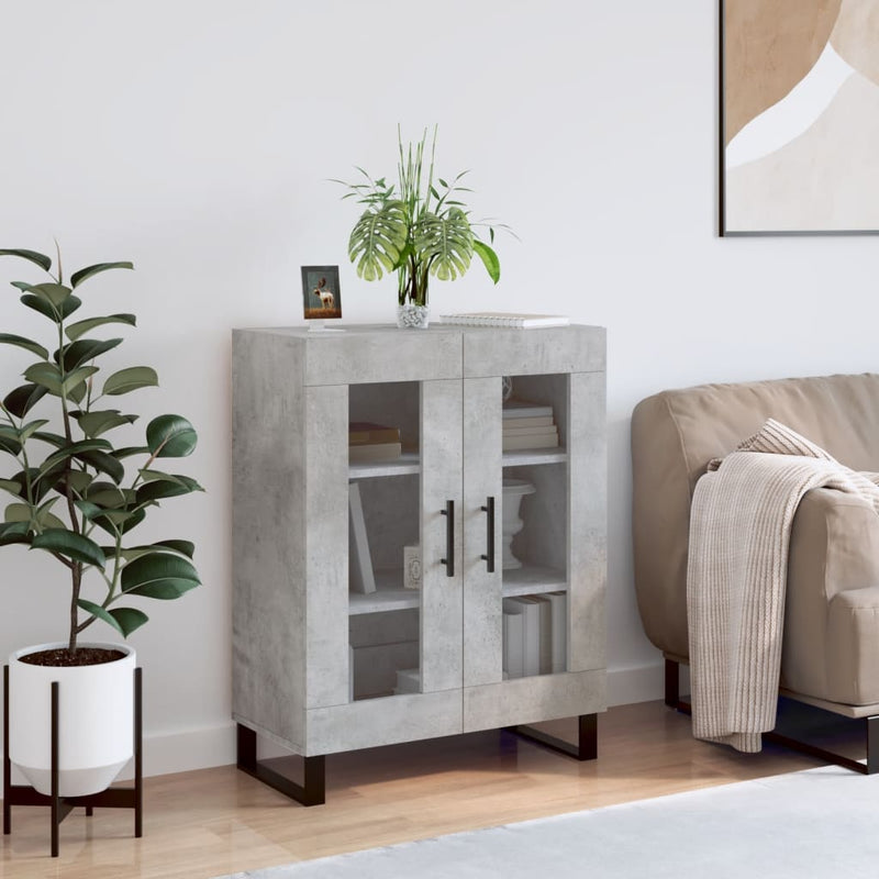 vidaXL betonszürke szerelt fa tálalószekrény 69,5 x 34 x 90 cm