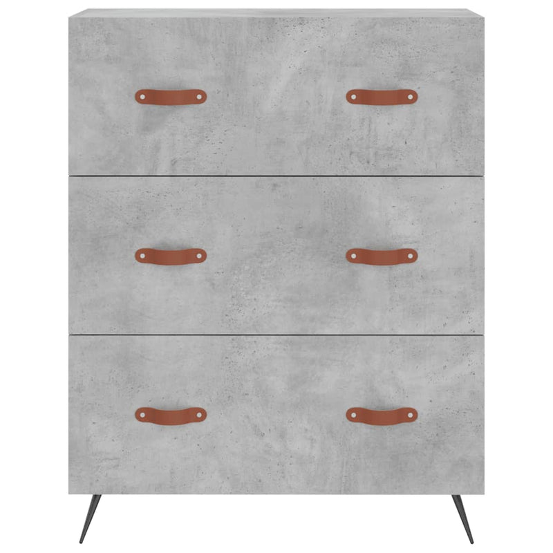 vidaXL betonszürke szerelt fa komód 69,5 x 34 x 90 cm