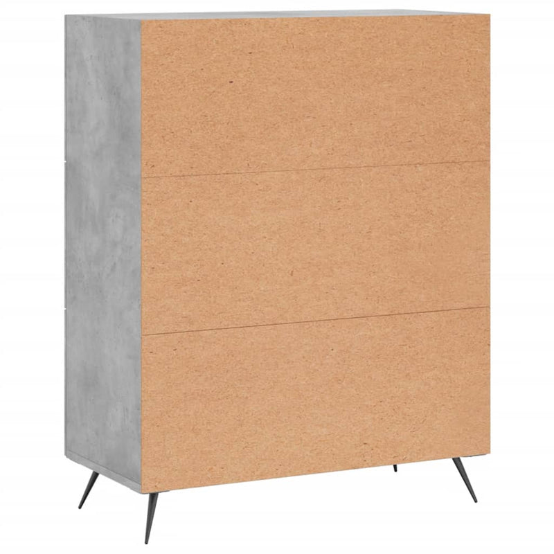 vidaXL betonszürke szerelt fa komód 69,5 x 34 x 90 cm