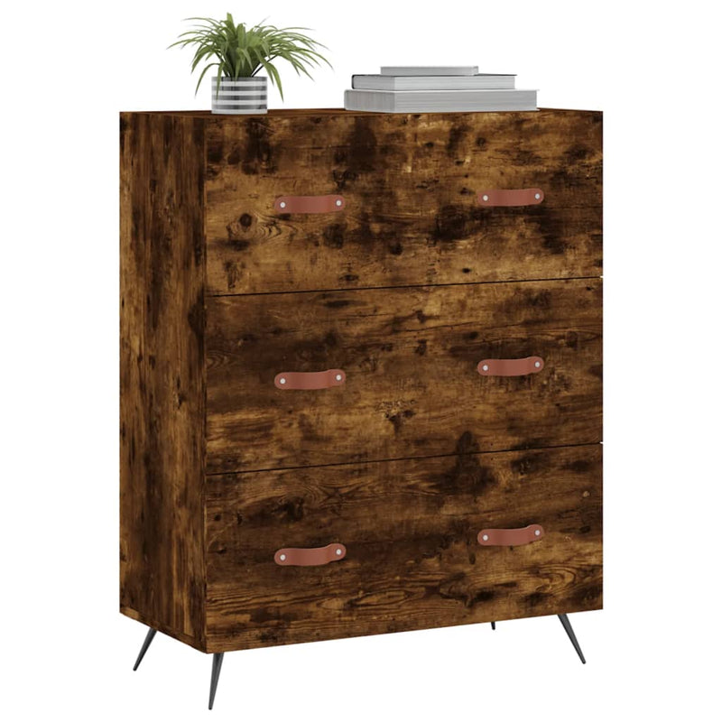 vidaXL füstös tölgy színű szerelt fa komód 69,5 x 34 x 90 cm