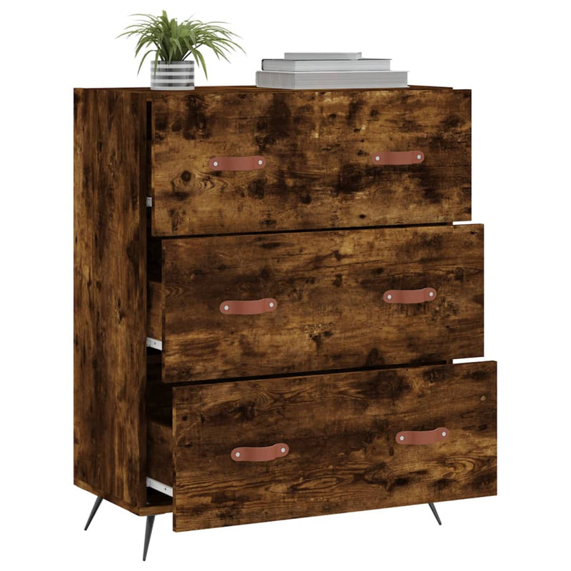 vidaXL füstös tölgy színű szerelt fa komód 69,5 x 34 x 90 cm