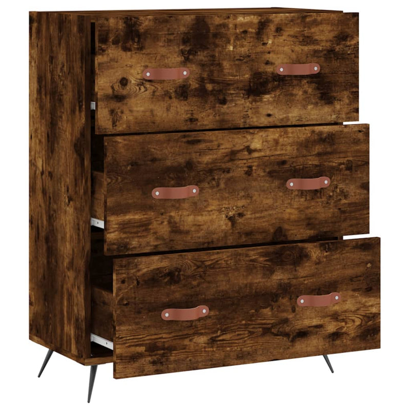vidaXL füstös tölgy színű szerelt fa komód 69,5 x 34 x 90 cm