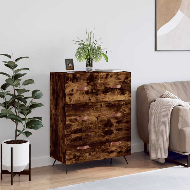vidaXL füstös tölgy színű szerelt fa komód 69,5 x 34 x 90 cm