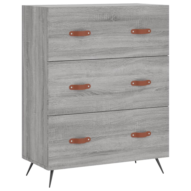 vidaXL szürke sonoma színű szerelt fa komód 69,5 x 34 x 90 cm