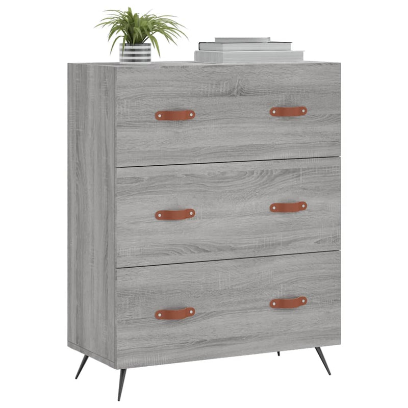 vidaXL szürke sonoma színű szerelt fa komód 69,5 x 34 x 90 cm