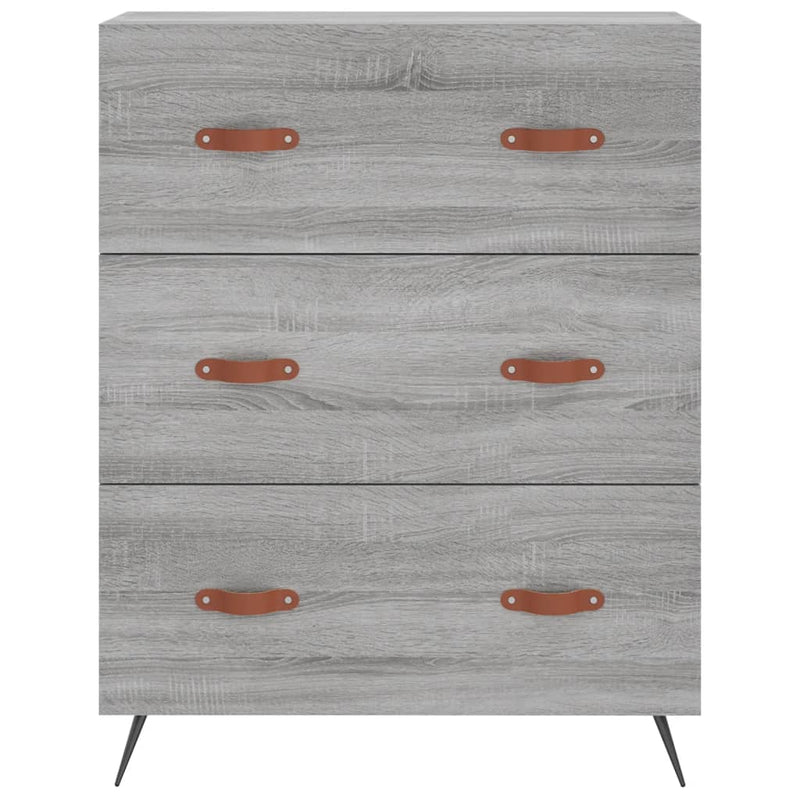 vidaXL szürke sonoma színű szerelt fa komód 69,5 x 34 x 90 cm