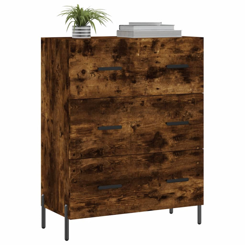 vidaXL füstös tölgy színű szerelt fa tálalószekrény 69,5 x 34 x 90 cm