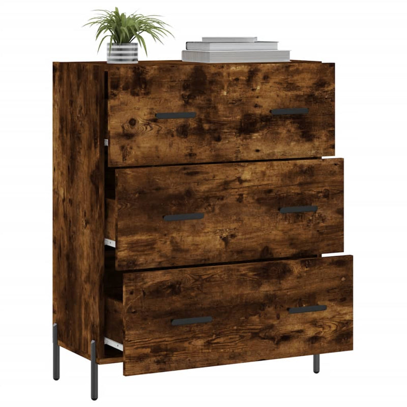 vidaXL füstös tölgy színű szerelt fa tálalószekrény 69,5 x 34 x 90 cm