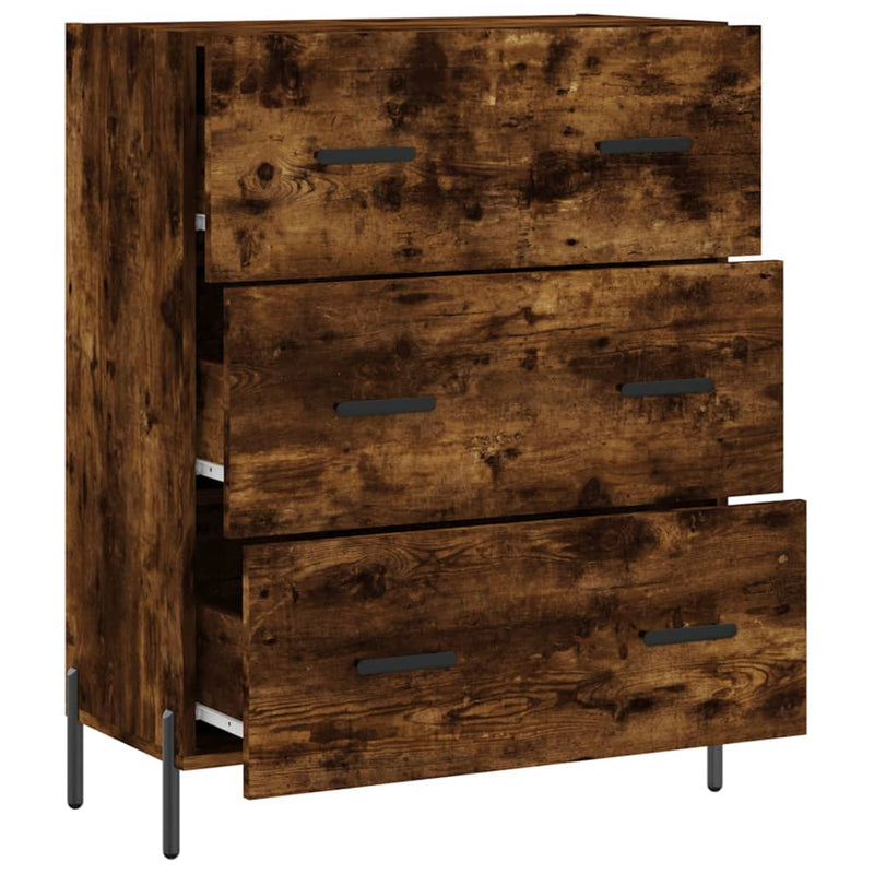 vidaXL füstös tölgy színű szerelt fa tálalószekrény 69,5 x 34 x 90 cm