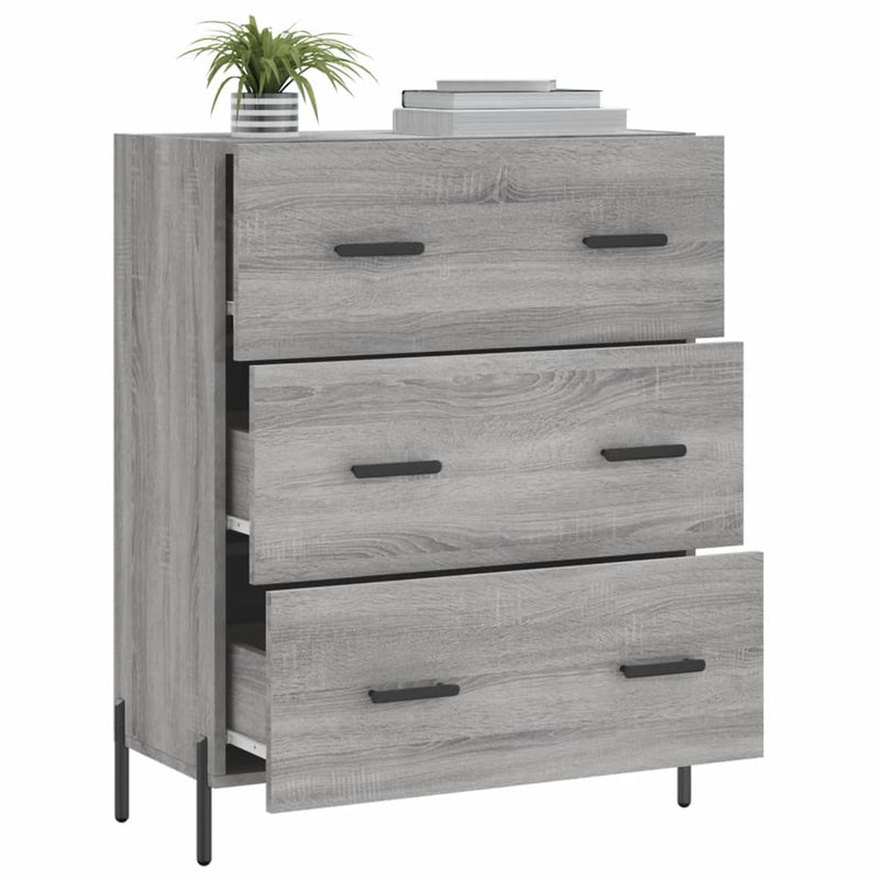 vidaXL szürke sonoma színű szerelt fa tálalószekrény 69,5 x 34 x 90 cm