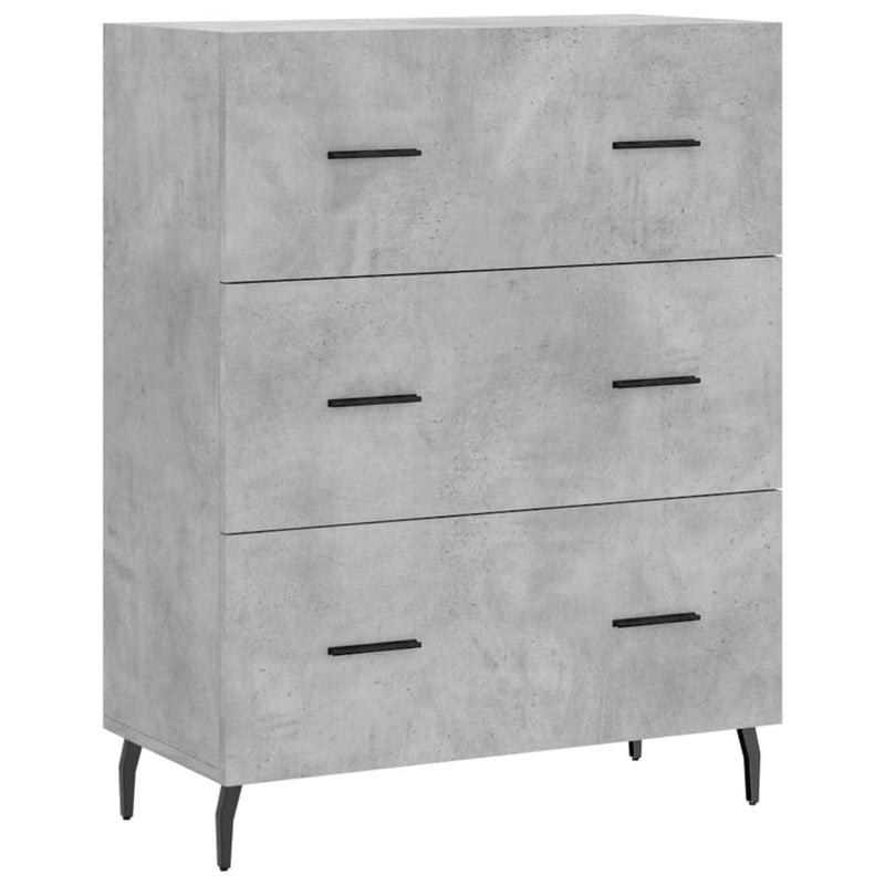 vidaXL betonszürke szerelt fa tálalószekrény 69,5 x 34 x 90 cm