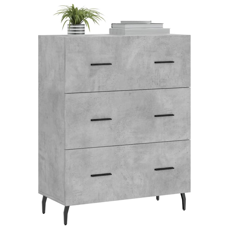vidaXL betonszürke szerelt fa tálalószekrény 69,5 x 34 x 90 cm