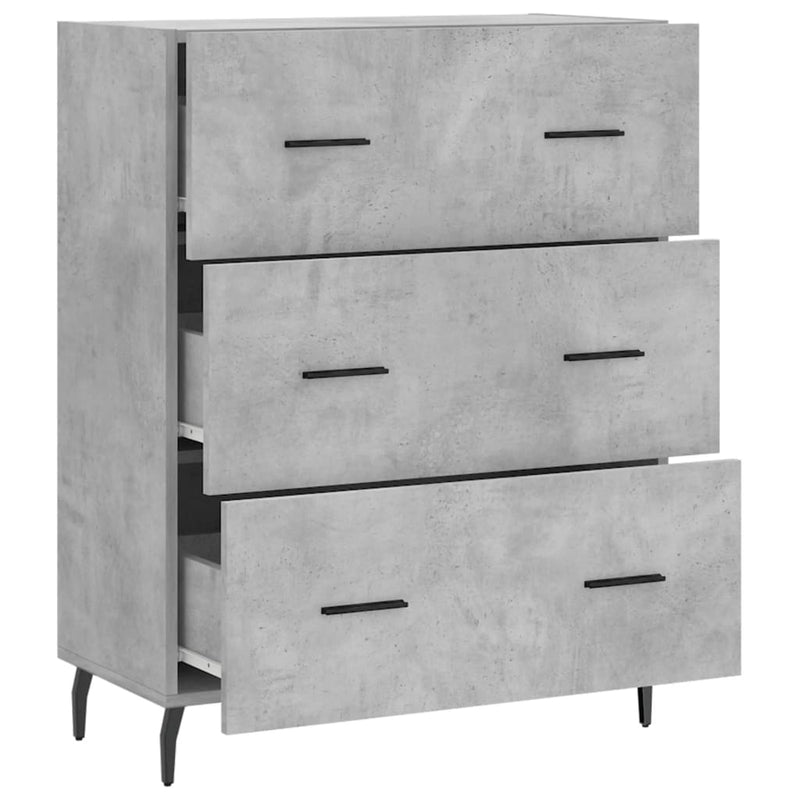 vidaXL betonszürke szerelt fa tálalószekrény 69,5 x 34 x 90 cm