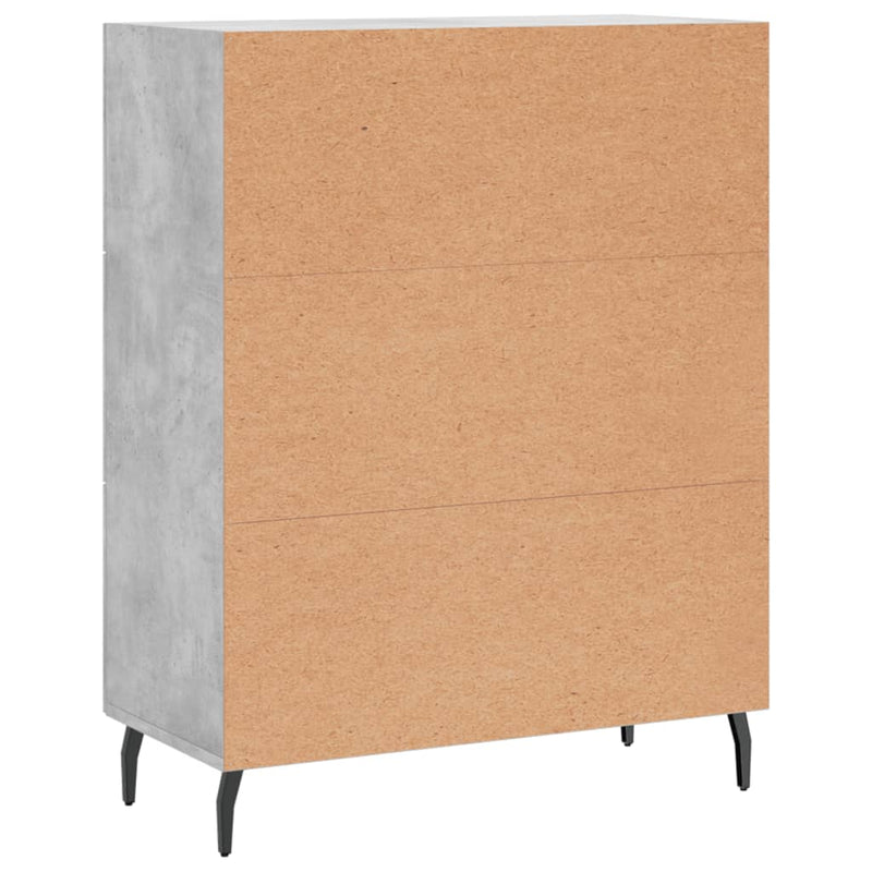 vidaXL betonszürke szerelt fa tálalószekrény 69,5 x 34 x 90 cm