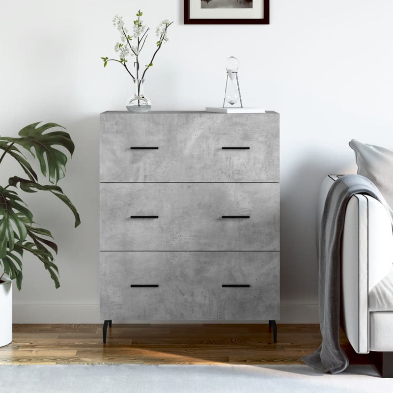 vidaXL betonszürke szerelt fa tálalószekrény 69,5 x 34 x 90 cm