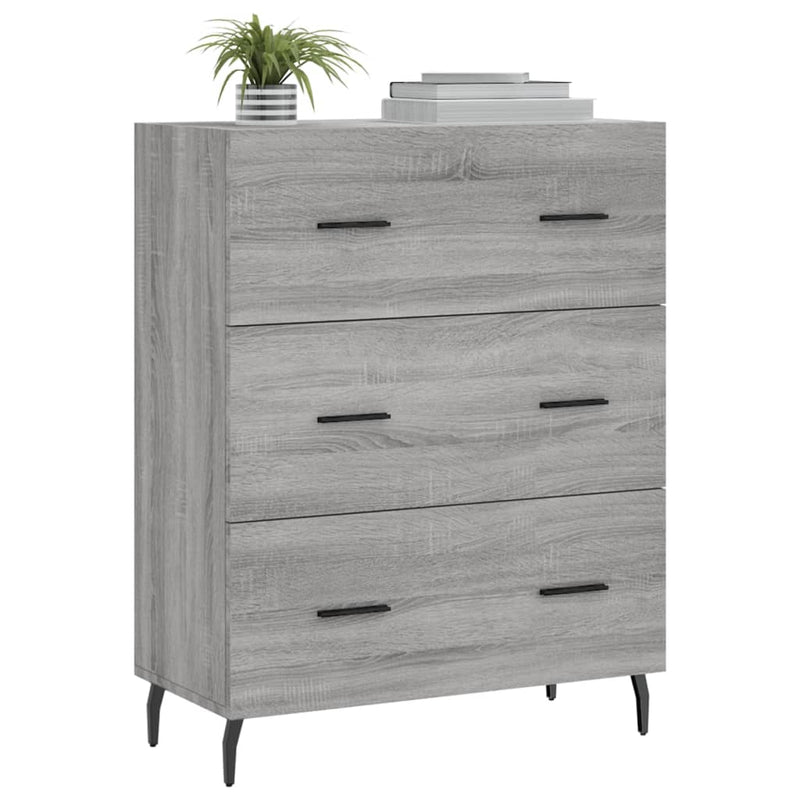 vidaXL szürke sonoma színű szerelt fa tálalószekrény 69,5 x 34 x 90 cm
