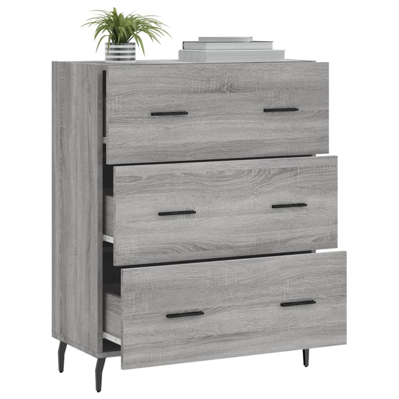 vidaXL szürke sonoma színű szerelt fa tálalószekrény 69,5 x 34 x 90 cm