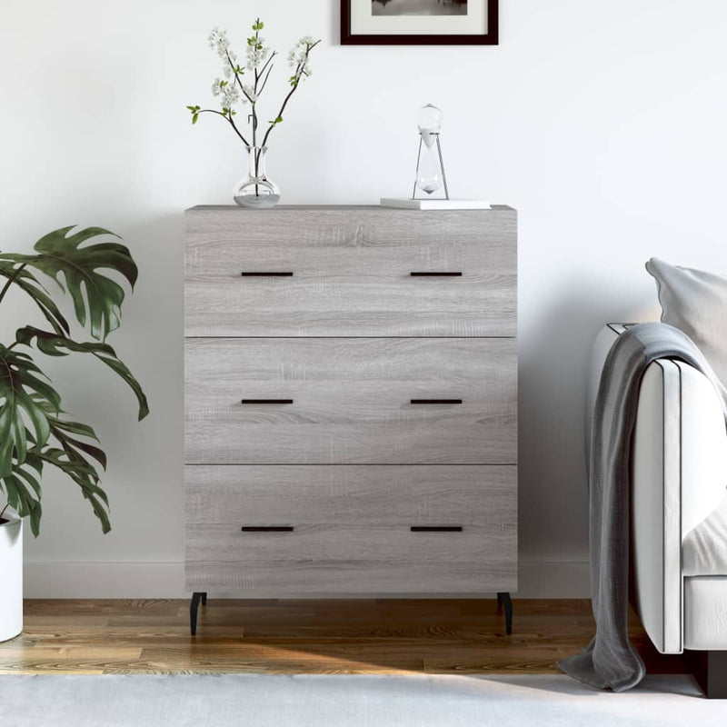 vidaXL szürke sonoma színű szerelt fa tálalószekrény 69,5 x 34 x 90 cm