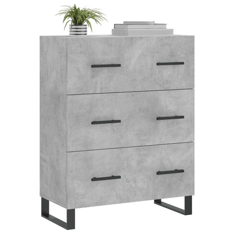 vidaXL betonszürke szerelt fa tálalószekrény 69,5 x 34 x 90 cm