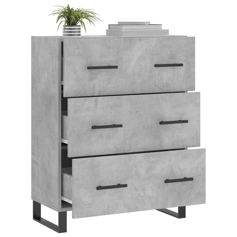 vidaXL betonszürke szerelt fa tálalószekrény 69,5 x 34 x 90 cm