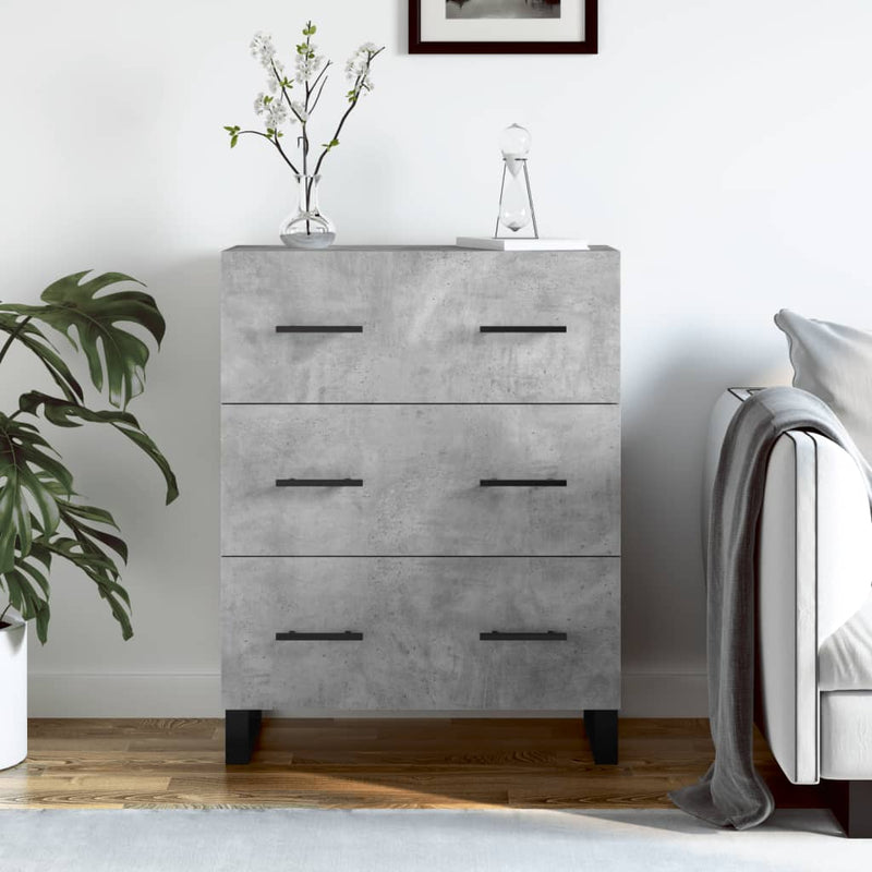vidaXL betonszürke szerelt fa tálalószekrény 69,5 x 34 x 90 cm