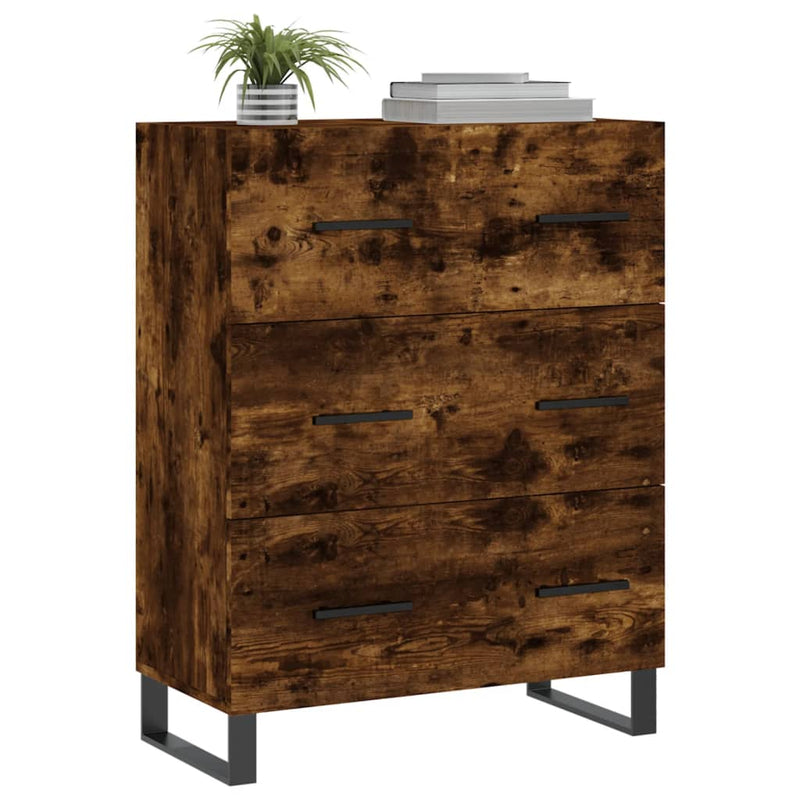vidaXL füstös tölgy színű szerelt fa tálalószekrény 69,5 x 34 x 90 cm