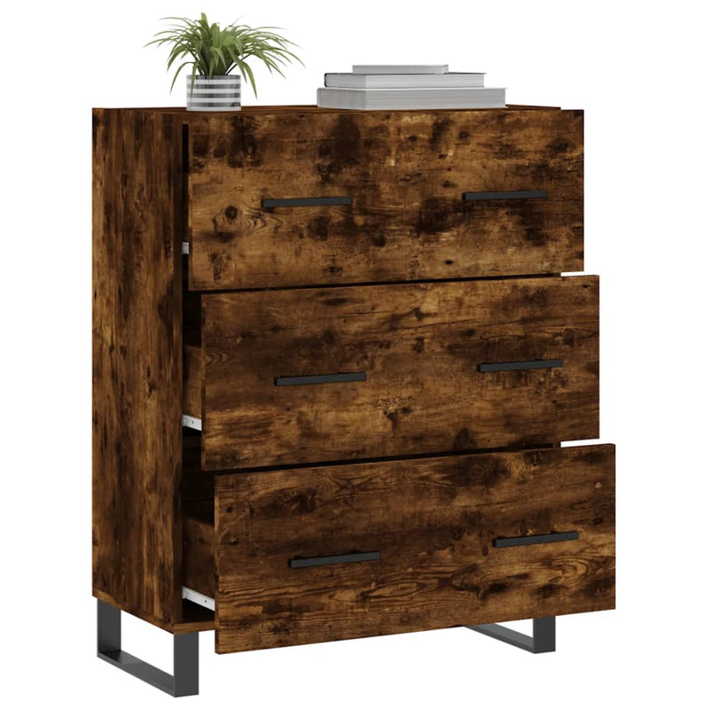 vidaXL füstös tölgy színű szerelt fa tálalószekrény 69,5 x 34 x 90 cm