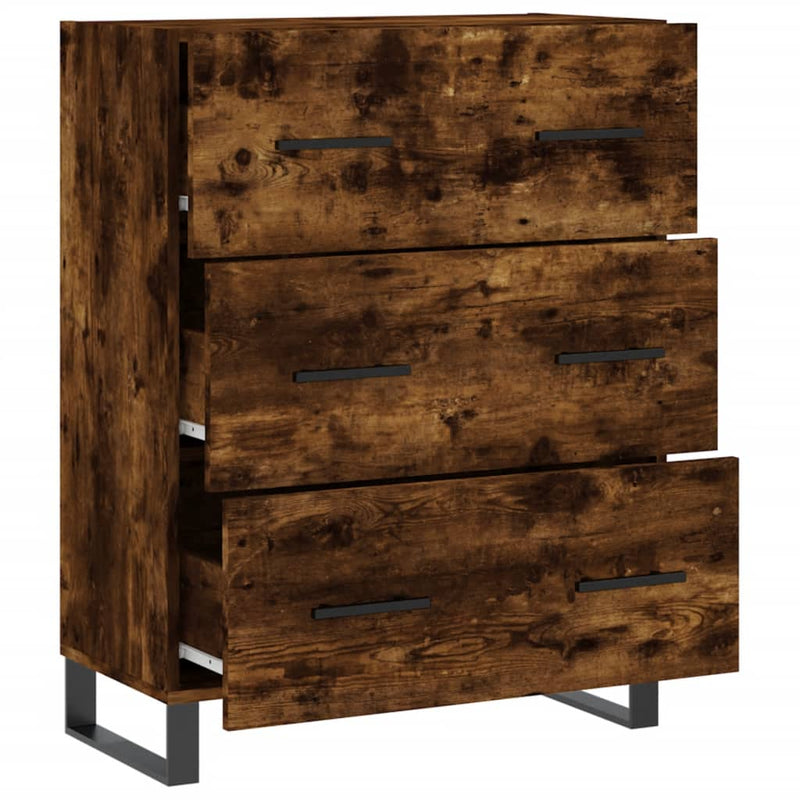 vidaXL füstös tölgy színű szerelt fa tálalószekrény 69,5 x 34 x 90 cm