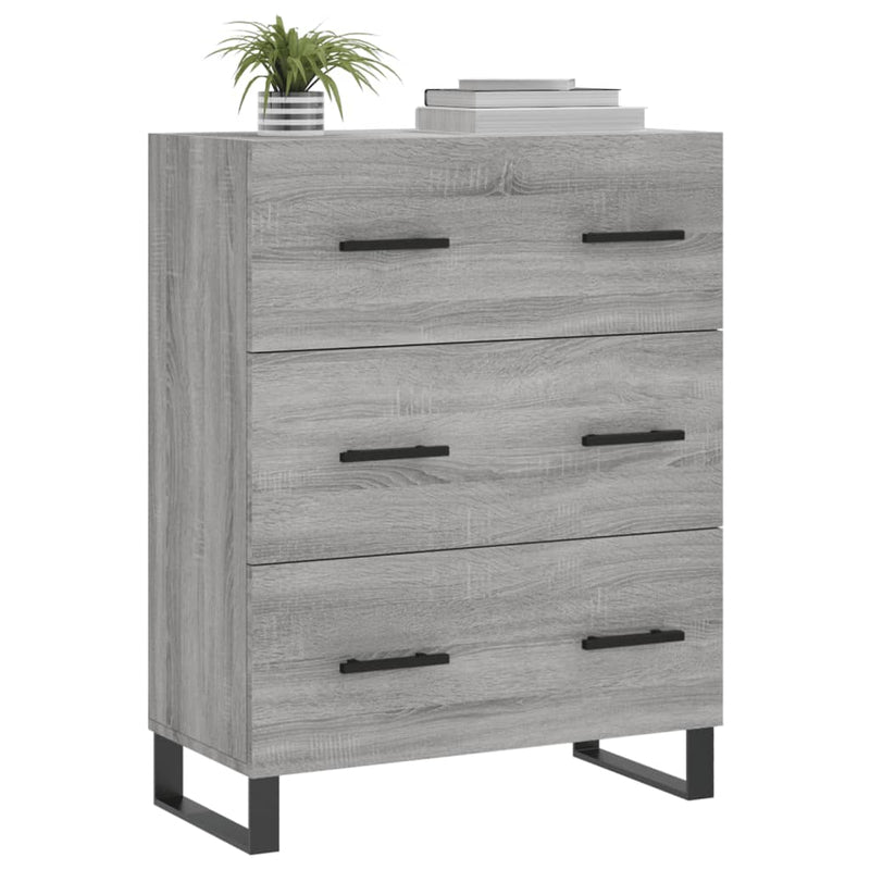vidaXL szürke sonoma színű szerelt fa tálalószekrény 69,5 x 34 x 90 cm