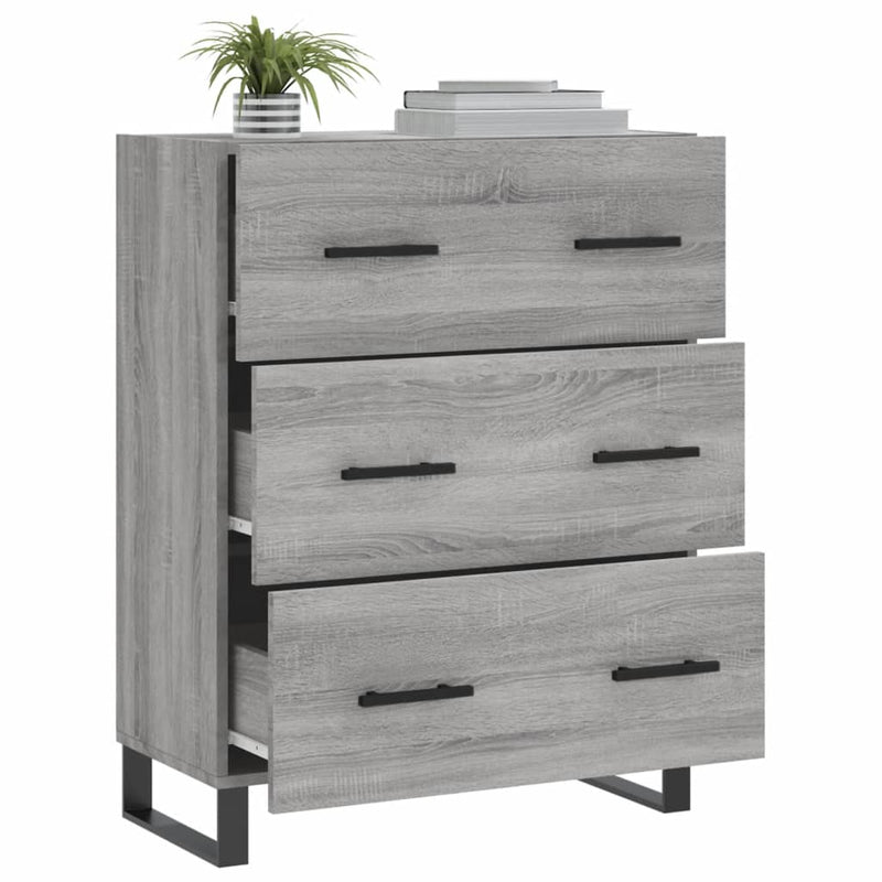 vidaXL szürke sonoma színű szerelt fa tálalószekrény 69,5 x 34 x 90 cm