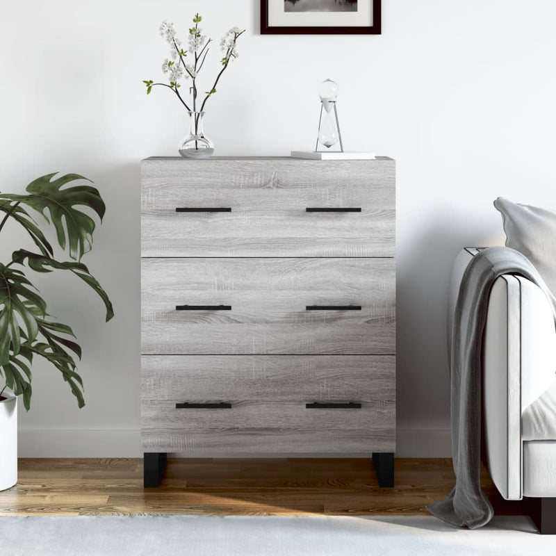 vidaXL szürke sonoma színű szerelt fa tálalószekrény 69,5 x 34 x 90 cm