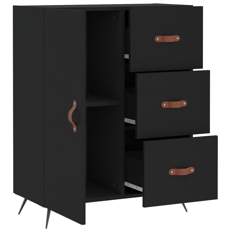 vidaXL fekete szerelt fa tálalószekrény 69,5 x 34 x 90 cm