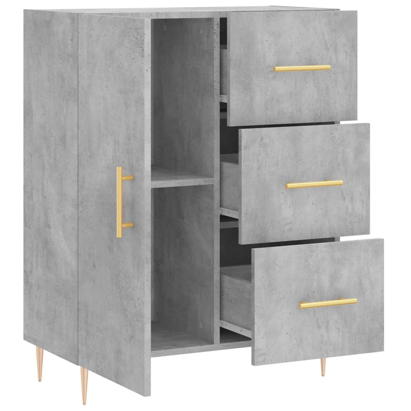 vidaXL betonszürke szerelt fa tálalószekrény 69,5 x 34 x 90 cm