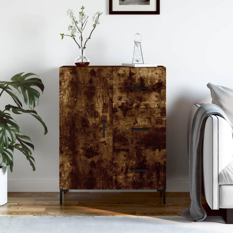 vidaXL füstös tölgy színű szerelt fa tálalószekrény 69,5 x 34 x 90 cm