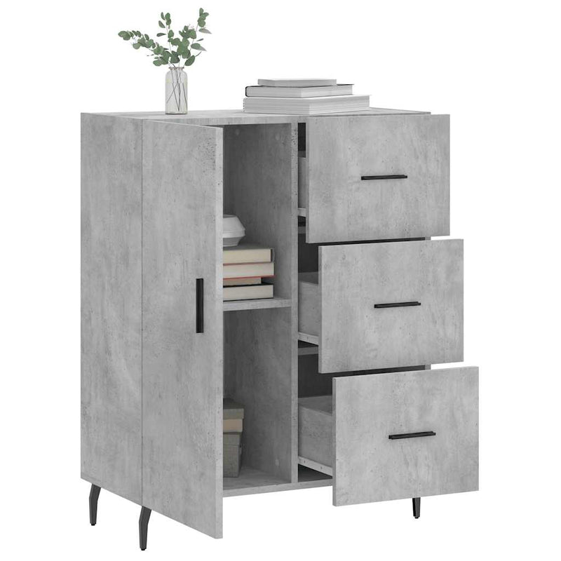 vidaXL betonszürke szerelt fa tálalószekrény 69,5 x 34 x 90 cm