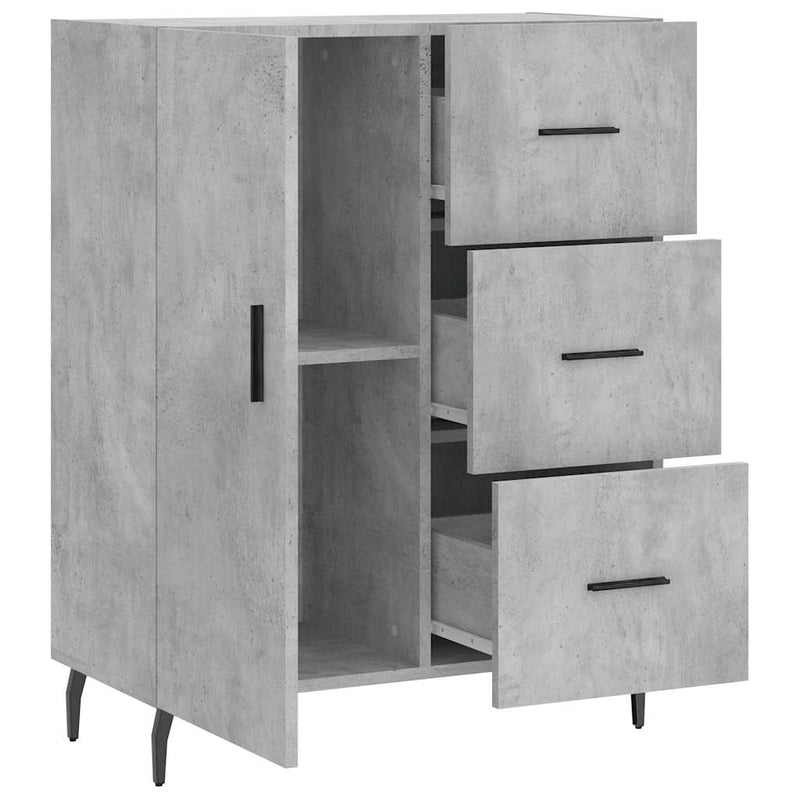 vidaXL betonszürke szerelt fa tálalószekrény 69,5 x 34 x 90 cm
