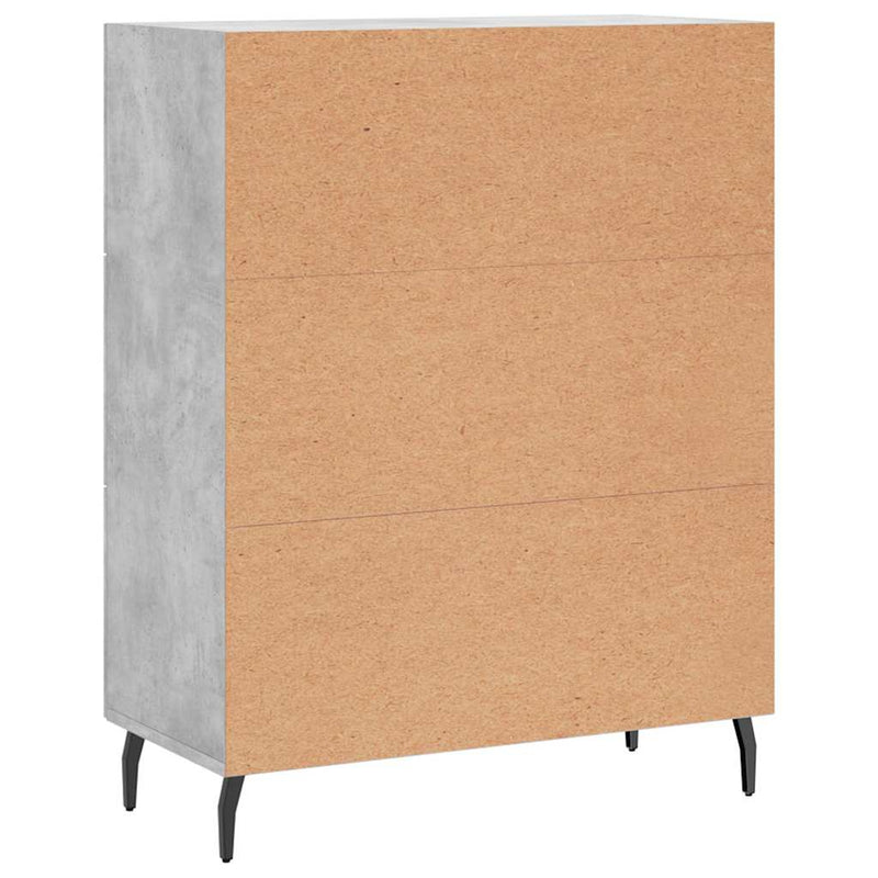 vidaXL betonszürke szerelt fa tálalószekrény 69,5 x 34 x 90 cm
