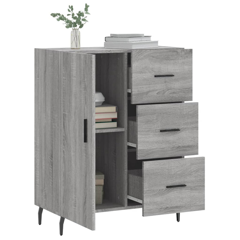 vidaXL szürke sonoma színű szerelt fa tálalószekrény 69,5 x 34 x 90 cm