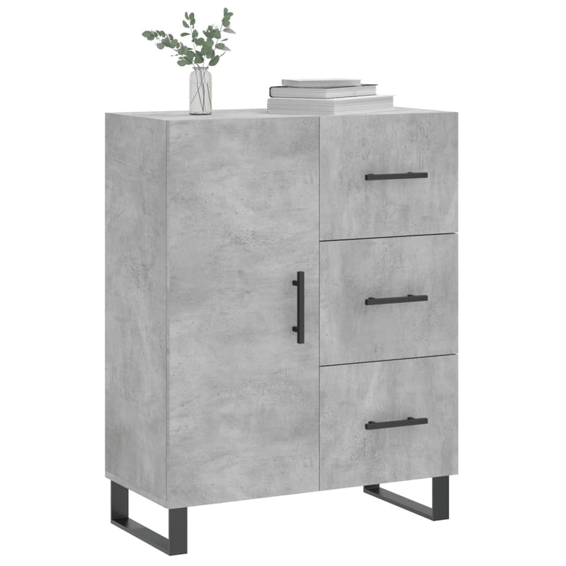 vidaXL betonszürke szerelt fa tálalószekrény 69,5 x 34 x 90 cm