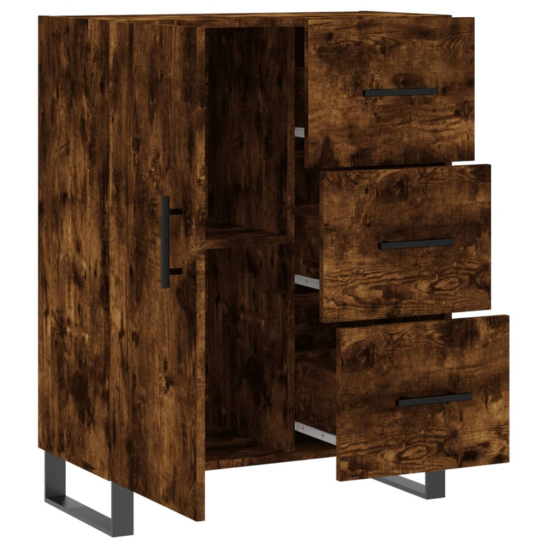 vidaXL füstös tölgy színű szerelt fa tálalószekrény 69,5 x 34 x 90 cm