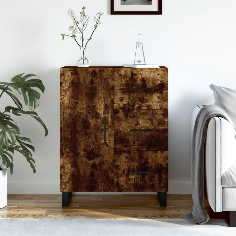 vidaXL füstös tölgy színű szerelt fa tálalószekrény 69,5 x 34 x 90 cm