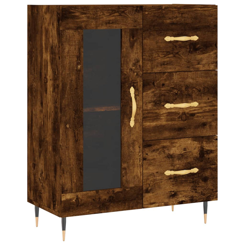 vidaXL füstös tölgy színű szerelt fa tálalószekrény 69,5 x 34 x 90 cm