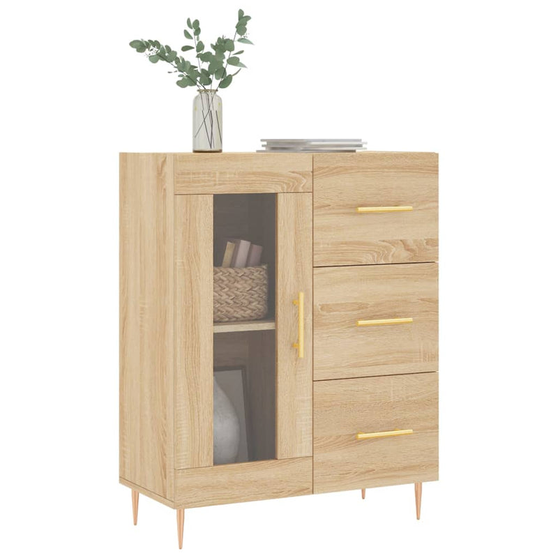 vidaXL sonoma tölgy színű szerelt fa tálalószekrény 69,5 x 34 x 90 cm