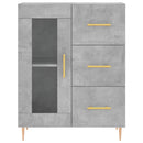 vidaXL betonszürke szerelt fa tálalószekrény 69,5 x 34 x 90 cm