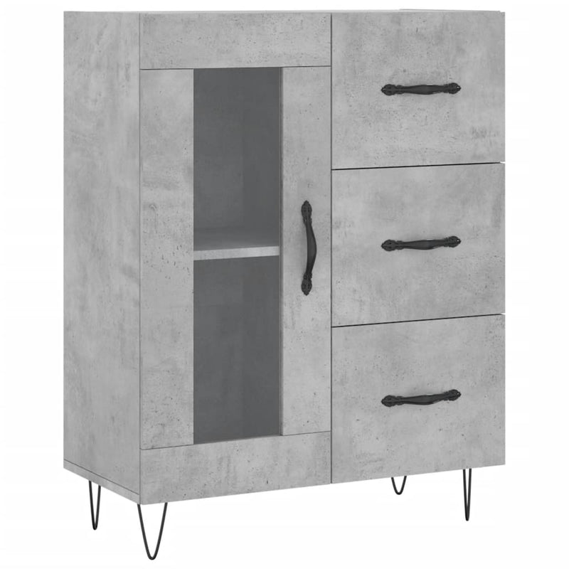 vidaXL betonszürke szerelt fa tálalószekrény 69,5 x 34 x 90 cm