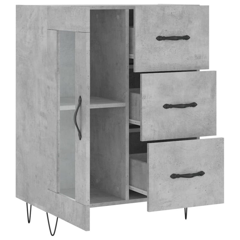 vidaXL betonszürke szerelt fa tálalószekrény 69,5 x 34 x 90 cm