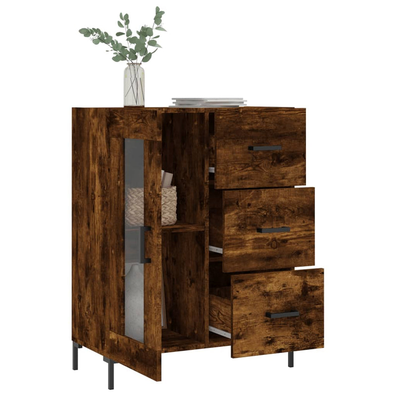 vidaXL füstös tölgy színű szerelt fa tálalószekrény 69,5 x 34 x 90 cm