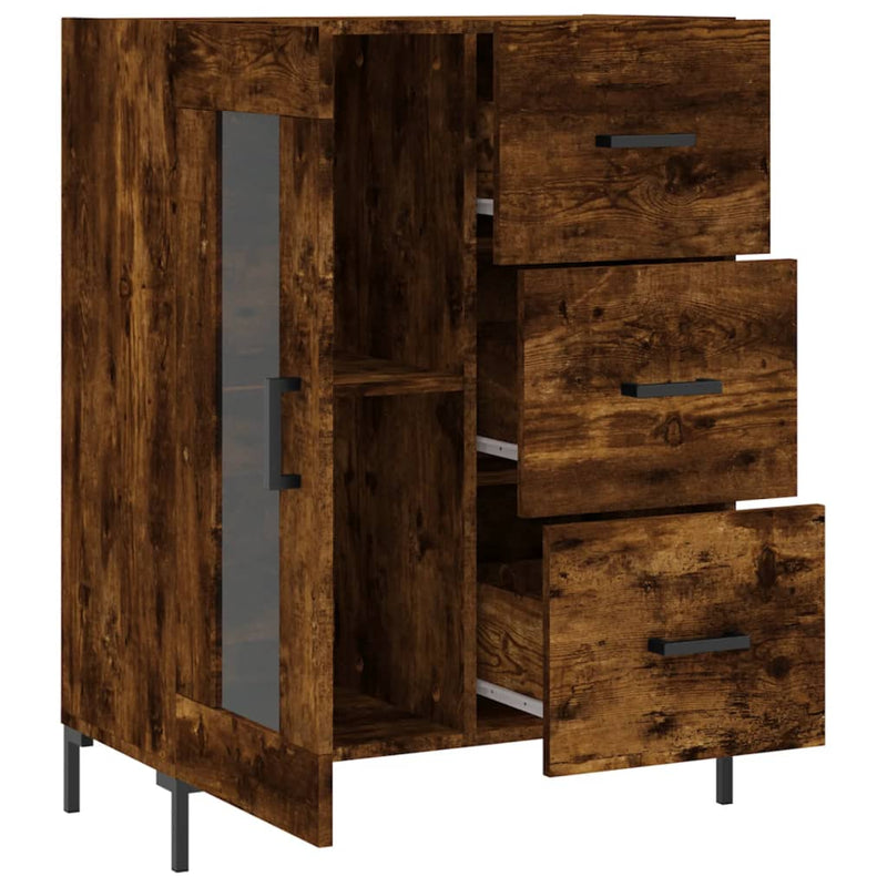 vidaXL füstös tölgy színű szerelt fa tálalószekrény 69,5 x 34 x 90 cm